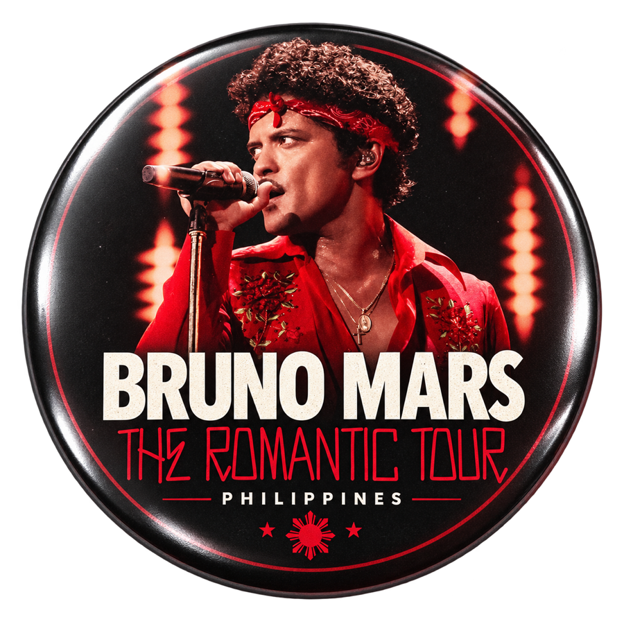 Reference design for the Bruno Mars souvenir button pin